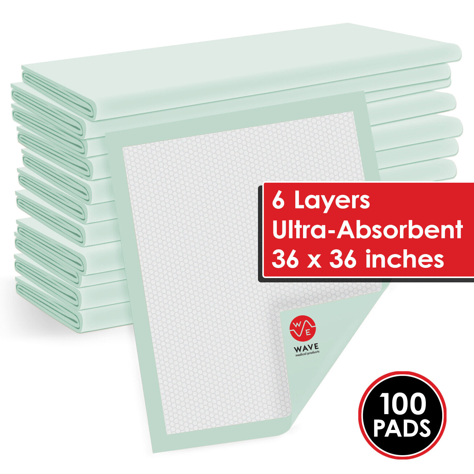 100 36x36 Large Pee Pads Adult Urinary Incontinence Disposable Bed Underpads