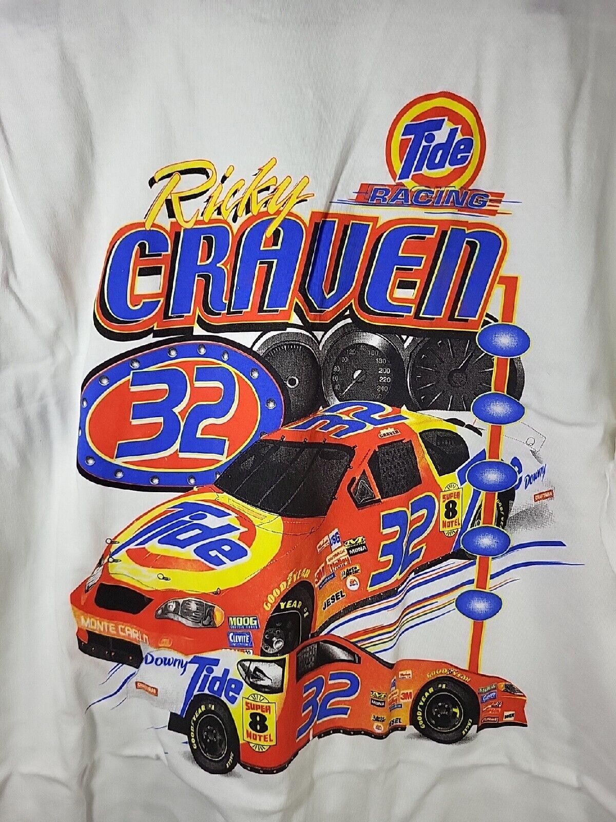 Vintage NOS NASCAR Ricky Craven Tide Downy Racing T-Shirt Size XL GILDAN New