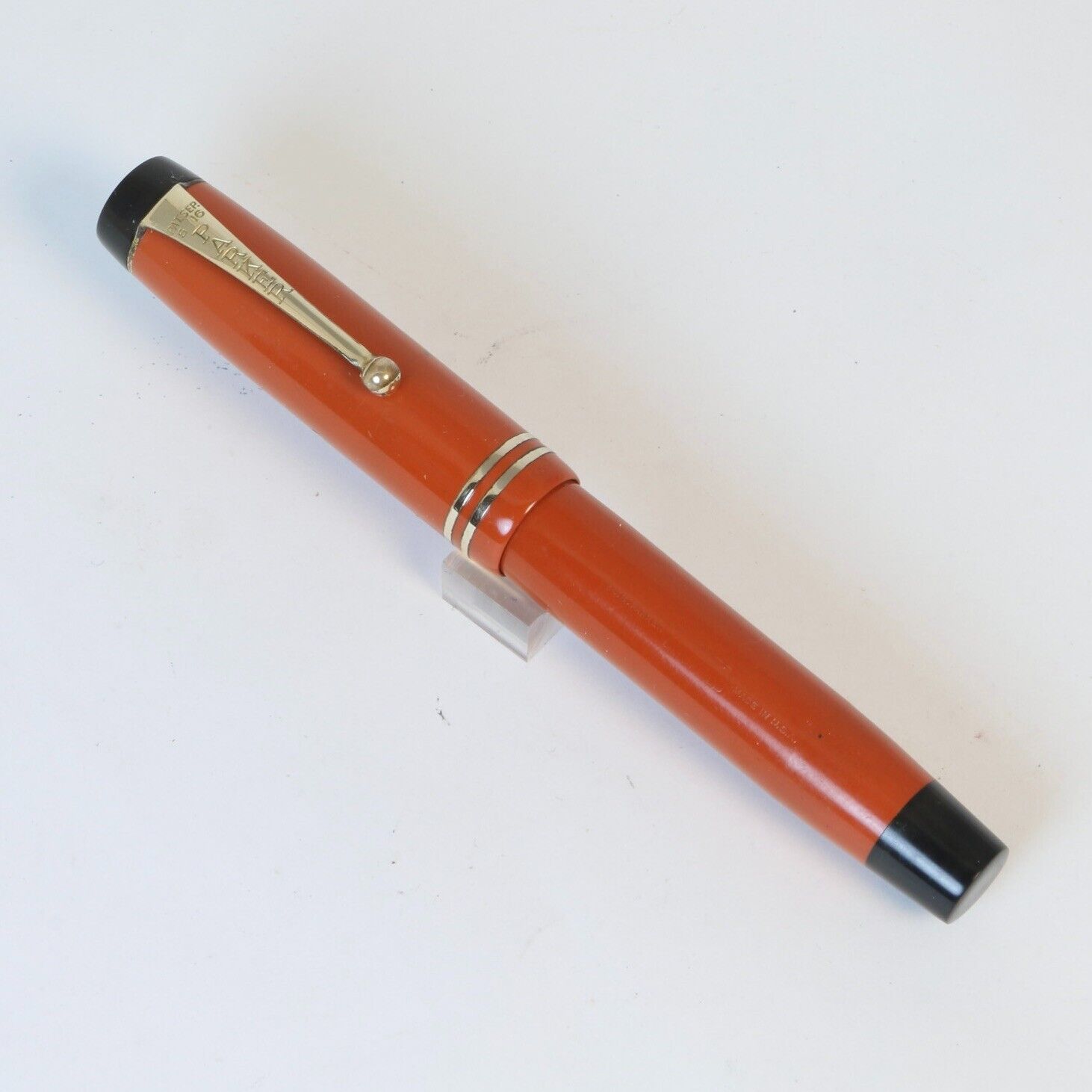 Parker Duofold Jr. Fountain Pen - Streamline Short - 14k Fine Nib - Loose Cap