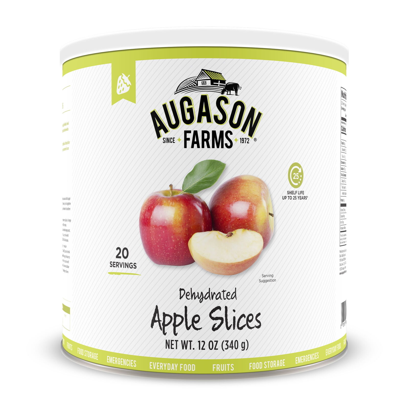 Augason Farms Dehydrated Apple Slices, 20 Servings, 12 oz.