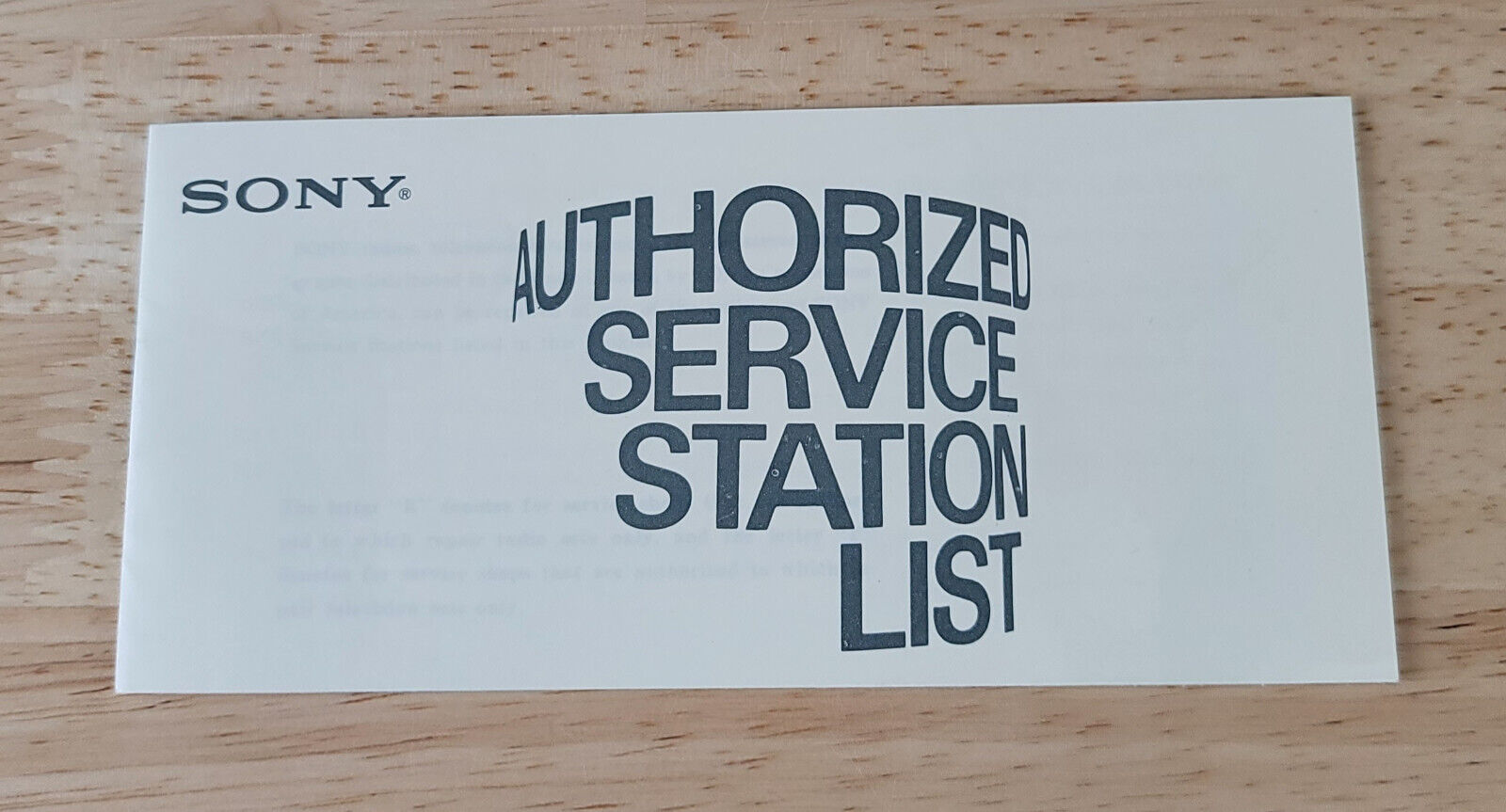 Vtg SONY AUTHORIZED SERVICE STATION LIST Booklet ©1970s