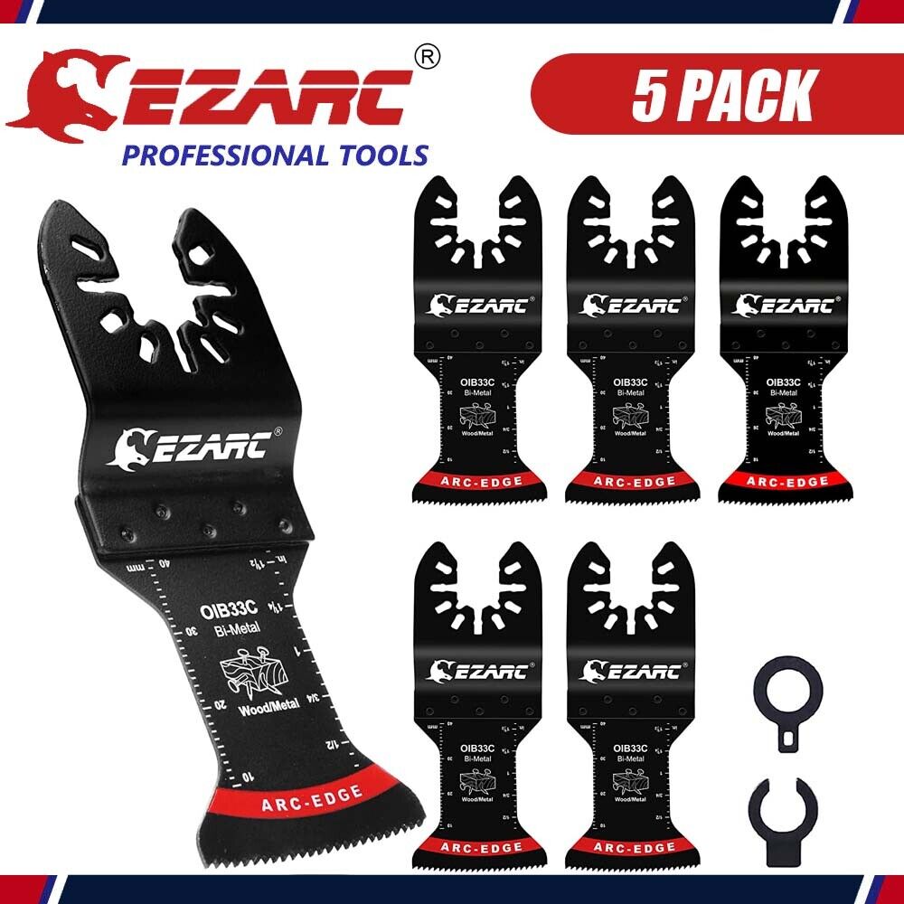 5PC EZARC Arc Edge Oscillating Saw Blade Clean Cut for Metal and Wood with Nails