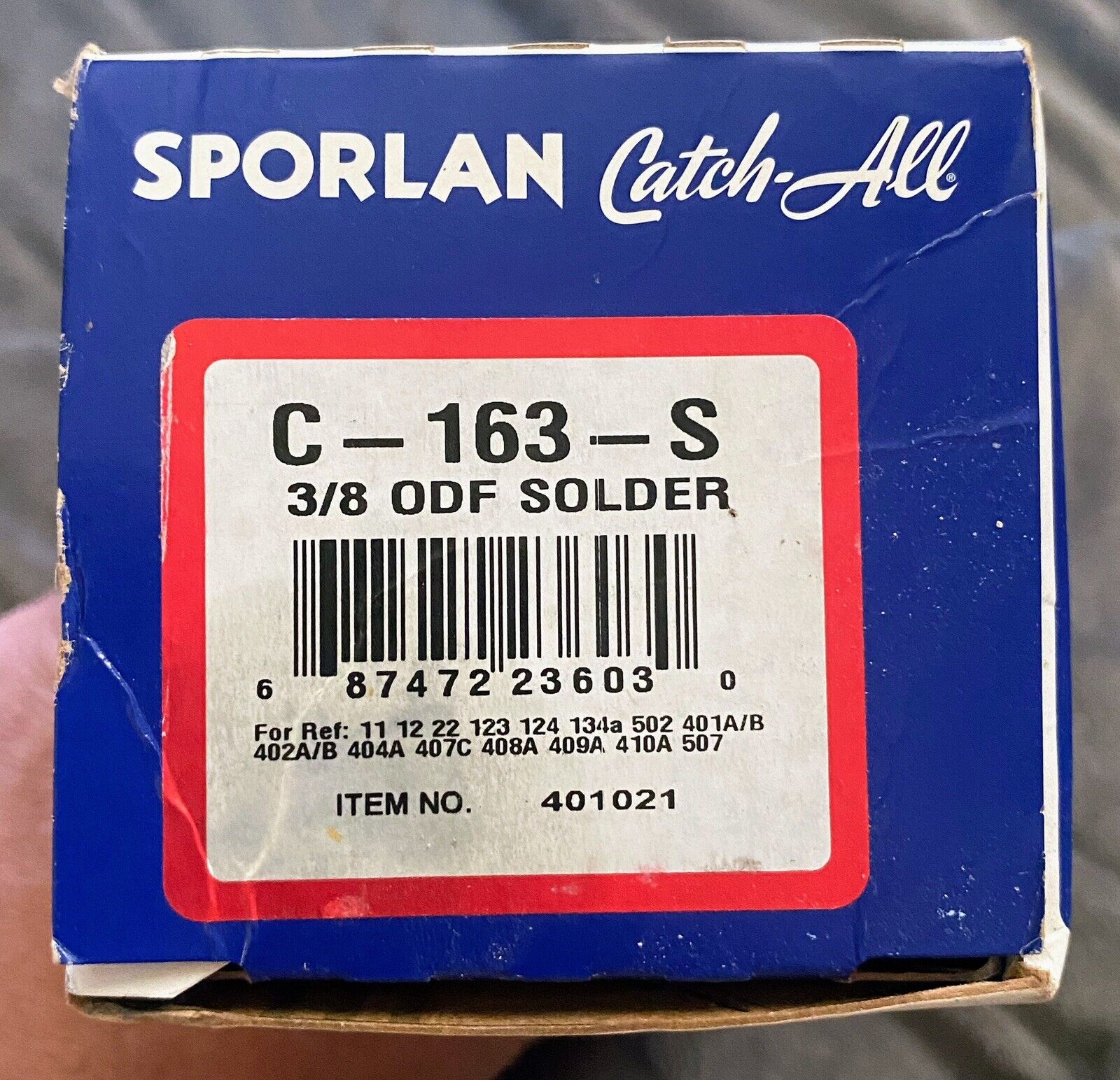 Sporlan C-163-S 401021 Gray 3/8 Inch ODF Solder Filter Drier Dryer