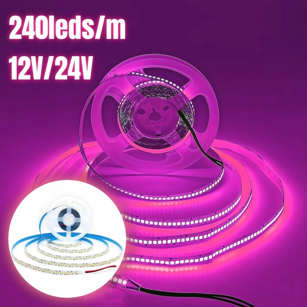 LED Light Strip 240LEDs/M 12V/24V 16.4ft PCB Flexible Lighting for Home Party US
