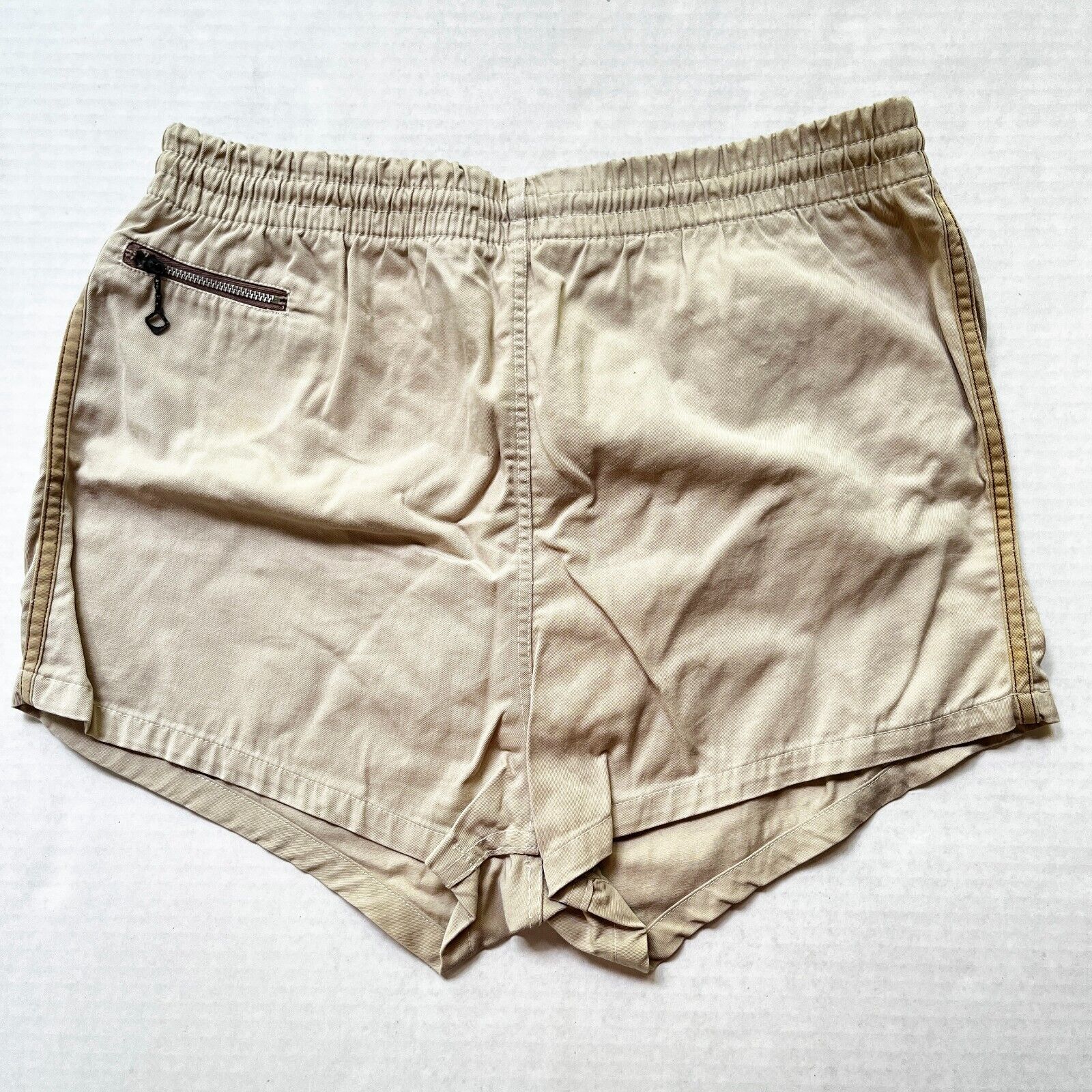 Vtg 40s 50s Manhattan Swim Shorty Shorts Trunks Mens Size 32 Cotton Khaki Brief