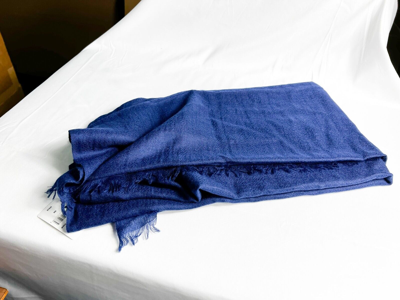 Sofia Cashmere Solis Blue cashmere large scarf with sequins. $395