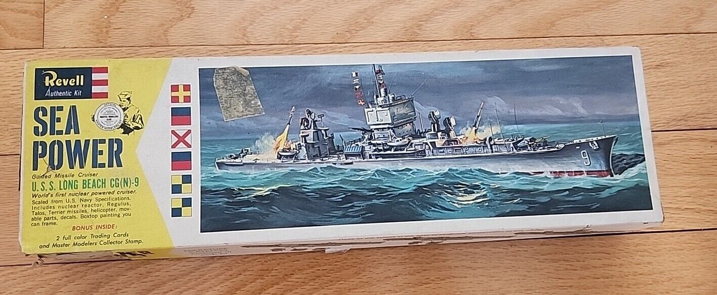 Revell Sea Power model kit U.S.S. LONG BEACH 1961 Complete And Unopened 