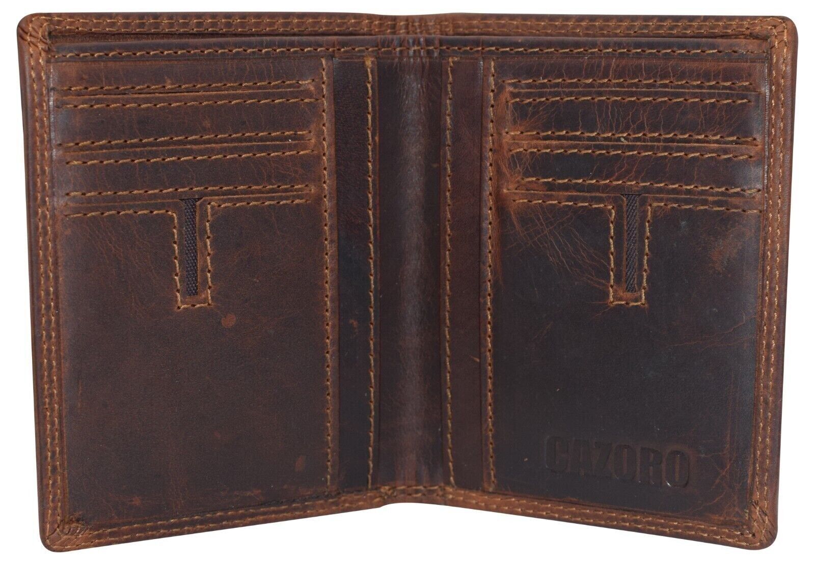 Vintage Leather Mens Slim Bifold Wallet RFID Blocking Credit Card Holder Wallets
