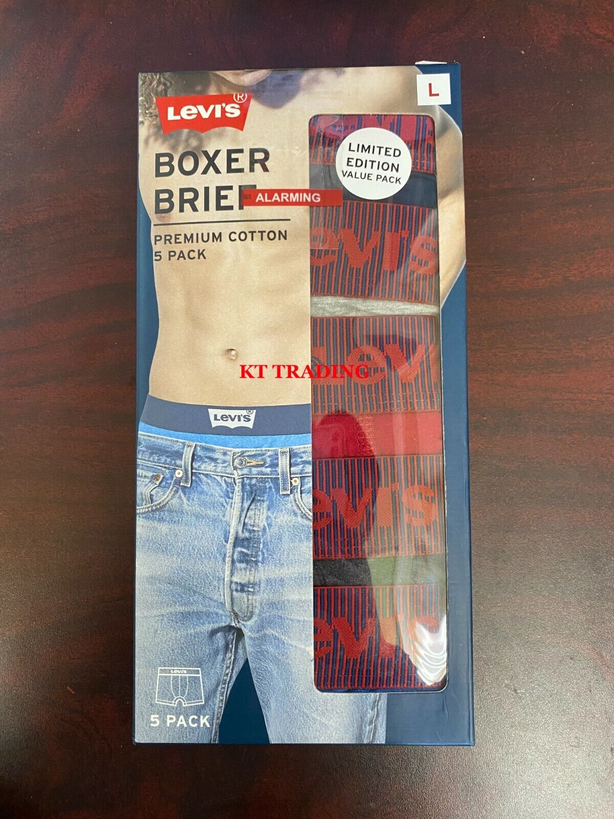 (5-Pack) LEVI'S BOXER BRIEF PREMIUM COTTON STRETCH Men Underwear LIMITED EDITION