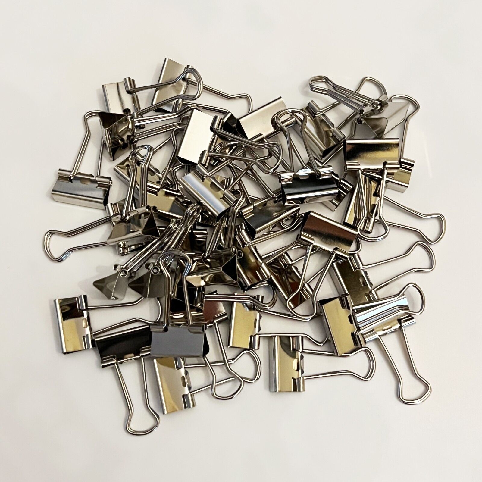 Small Binder Clips, Silver, Horizontal width 3/4INCH, Small Metal Paper Clamp