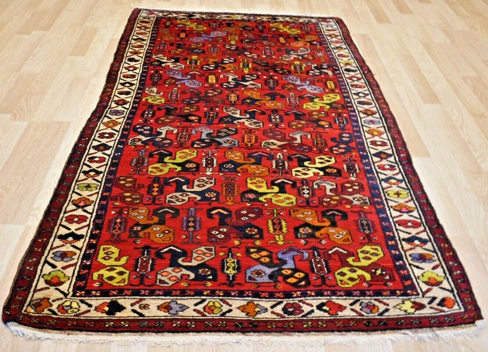 Antique *Never Used* Caucasian Kazak Handmade Dowry Rug 5ftx 9 ft  