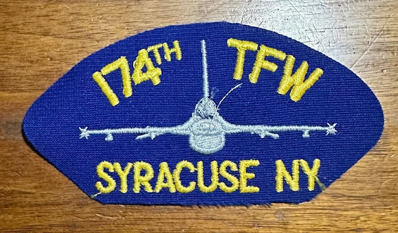 Vintage 174th TFW Syracuse NY Air National Guard Hat Patch - New Old Stock
