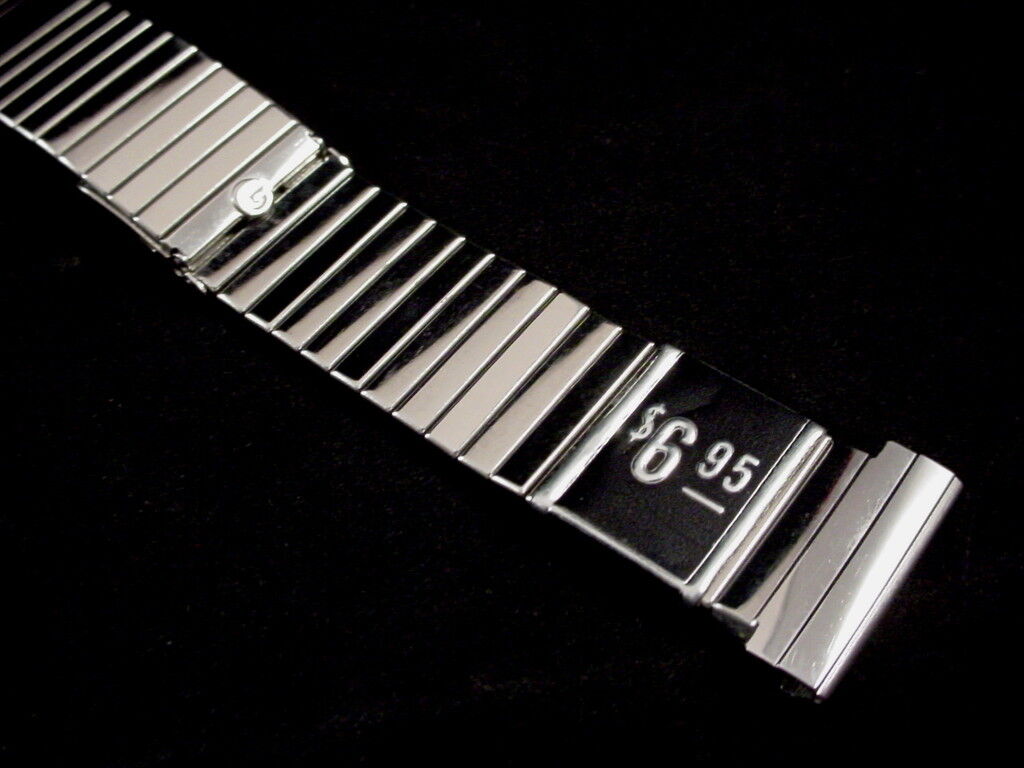 Nice New Old Stock Stainless Steel Gemex Hidden Clasp watch band 19mm 3/4 inch