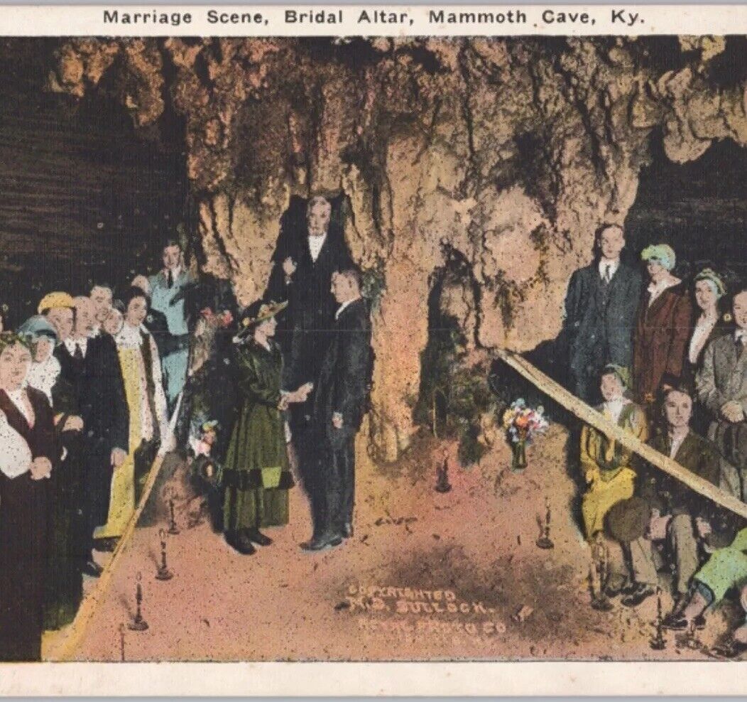 Marriage Scene Bridal Altar Mammoth Cave Bagby Howe Co 1919 Vintage Postcard UNP