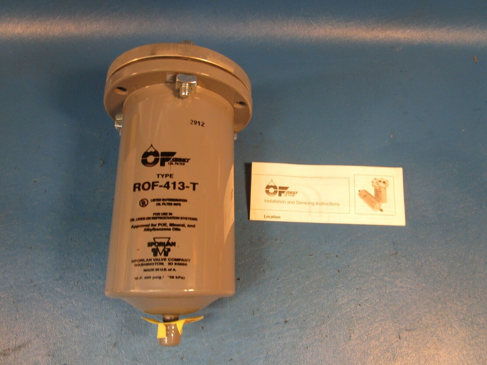 Sporlan, ROF-413-T, Oil Filter Replacement