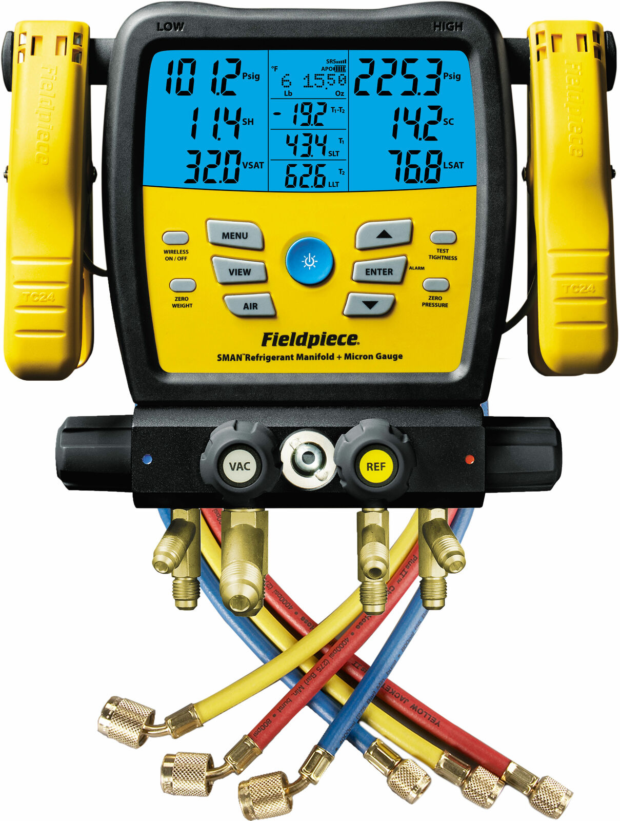 Fieldpiece SM480V - Four Port, Wireless SMAN Manifold with Micron Gauge and Yell