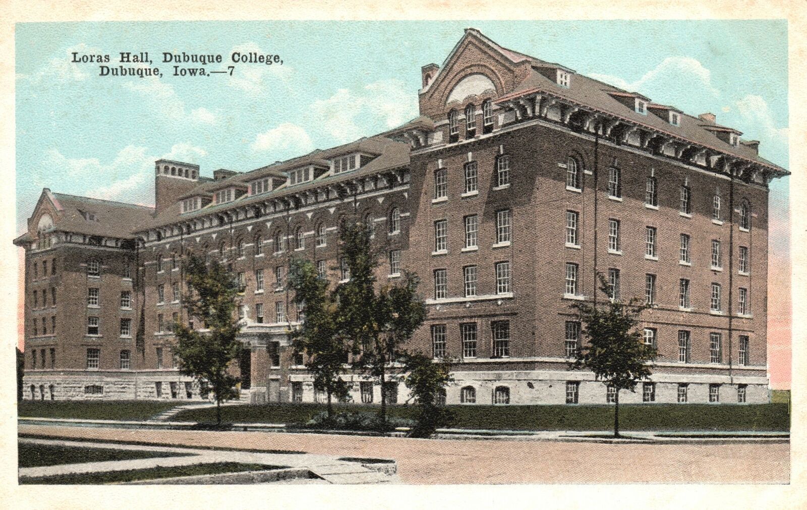 Vintage Postcard Loras Home Dubuque College Historical Landmark Dubuque Iowa IA