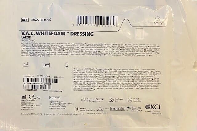 One V.A.C. Whitefoam Large Dressing Priority Mail Shipping Exp. 2/2024
