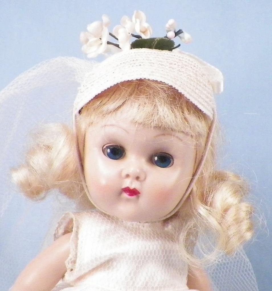 Vogue Ginny Doll Bride #6064 Hard Plastic SLW Molded Lashes Blonde 1956 Vintage