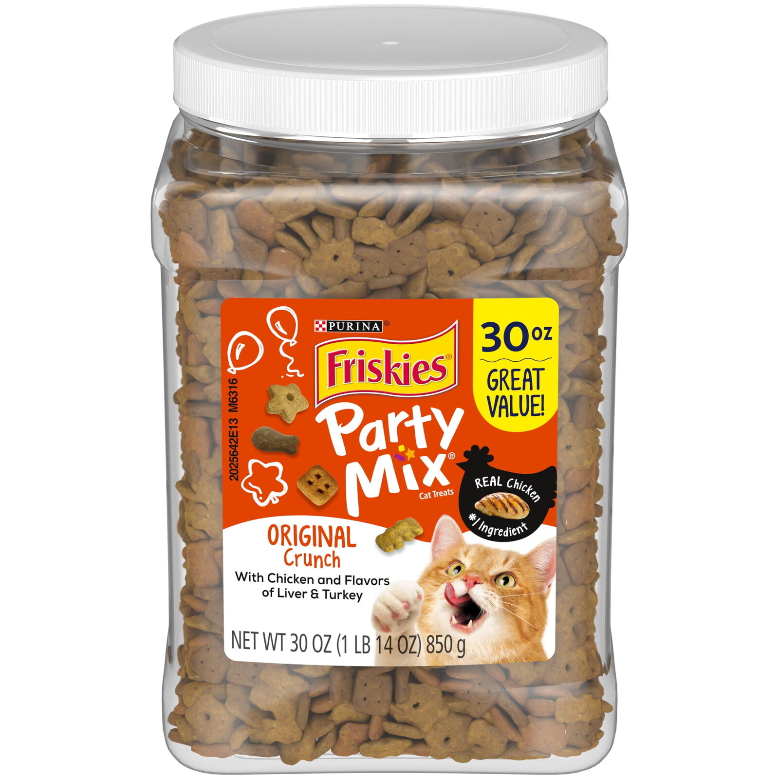 Purina Friskies Party Mix Cat Treats, Original Flavor, 30 oz Jar