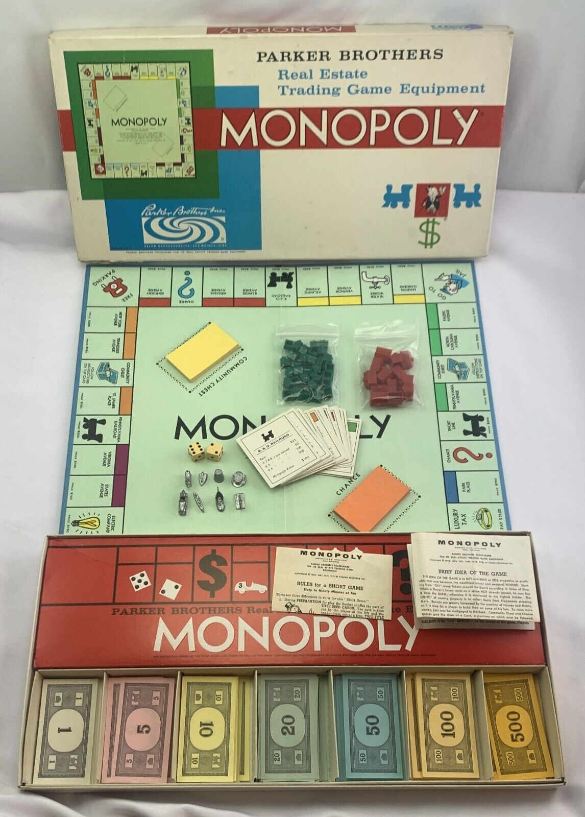 1961 Monopoly Game by Parker Brothers Complete Very Good Condition 