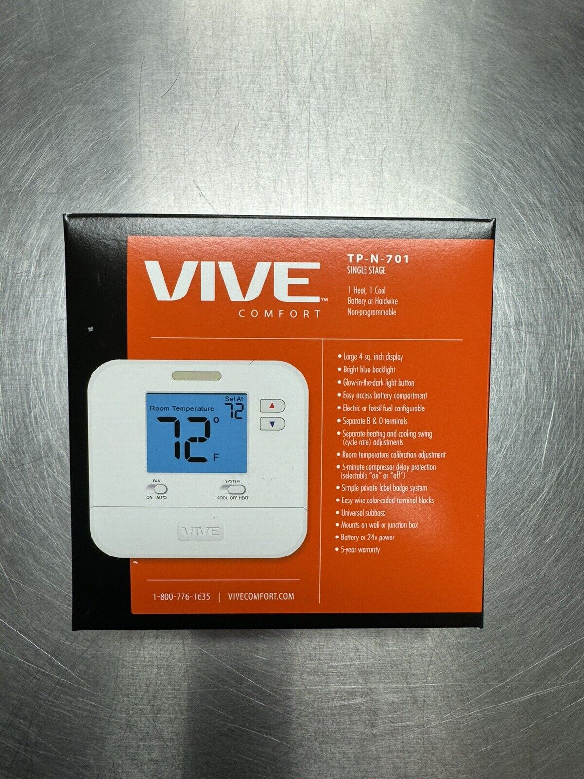 Vive Comfort TP-N-701 Single Stage Thermostat Brand New In Box