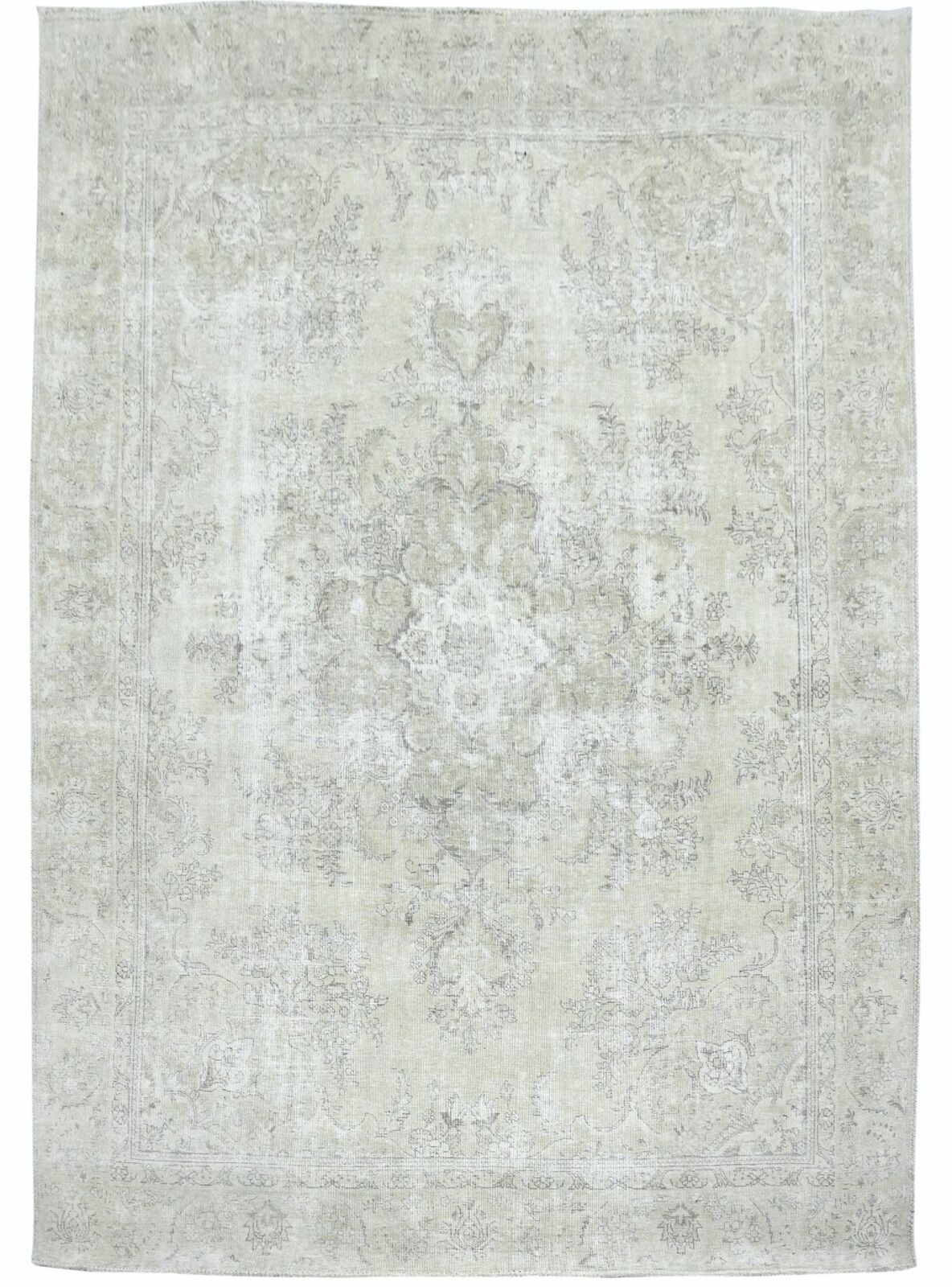 Stone Washed Antique Muted Floral 9X11\'5 Distressed Vintage Oriental Rug Carpet