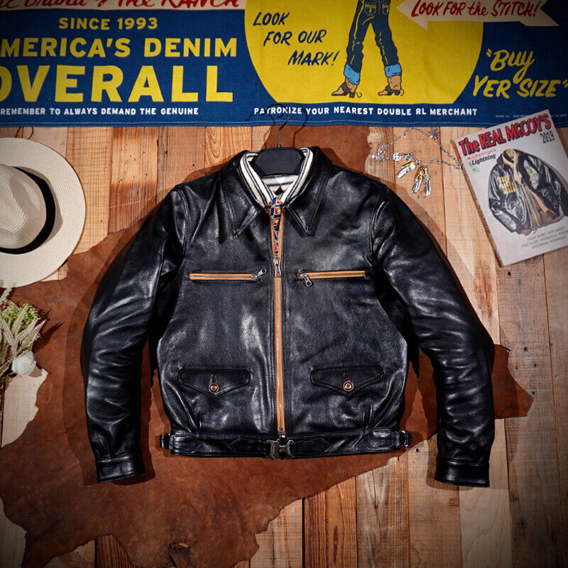 Men's Vintage Jacket Oil Waxed Horsehide Hartman Short Jacket