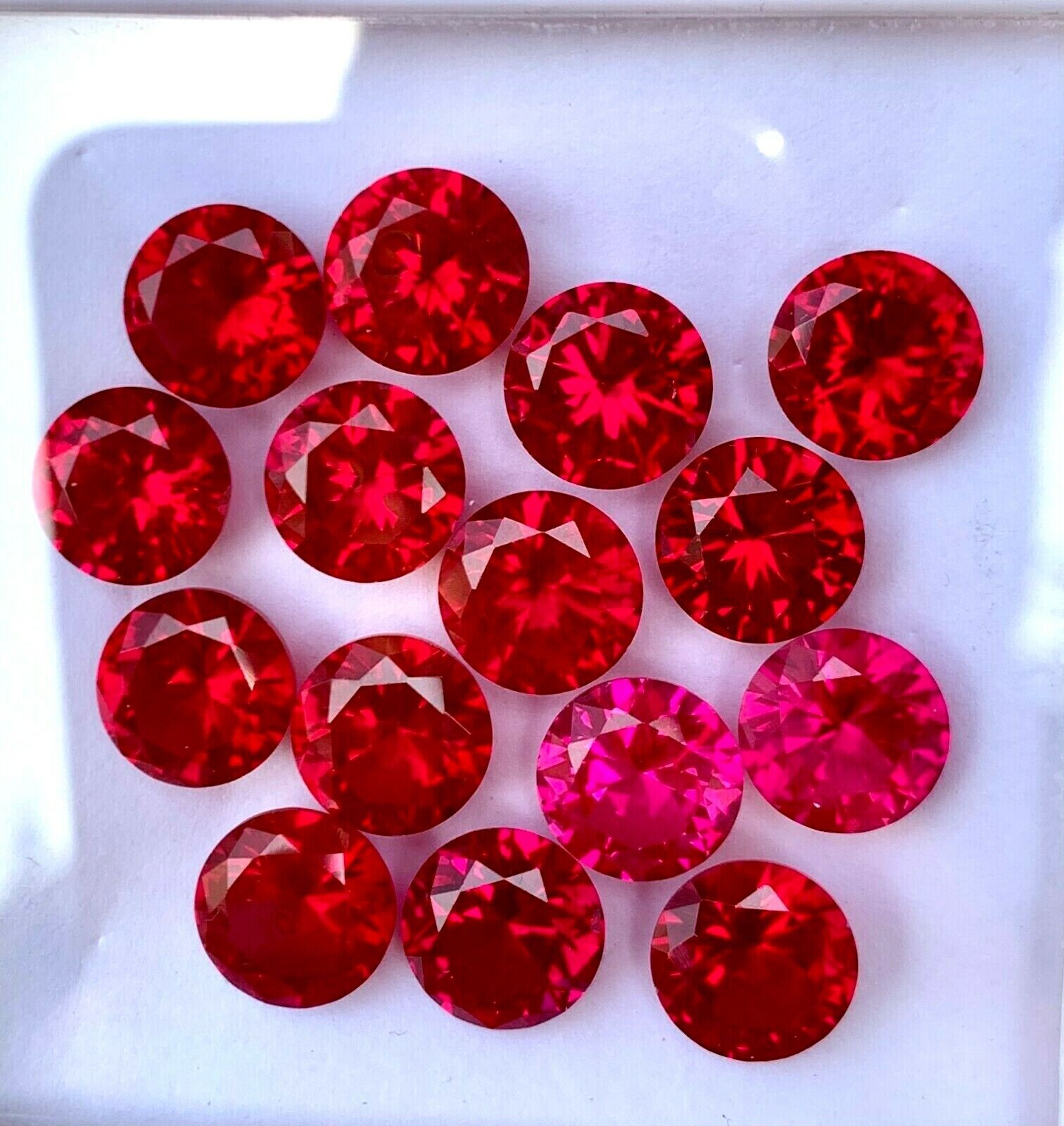 15 Pcs Natural Red Mogok Ruby Round 10.00 MM Certified Treated Loose Gemstone 