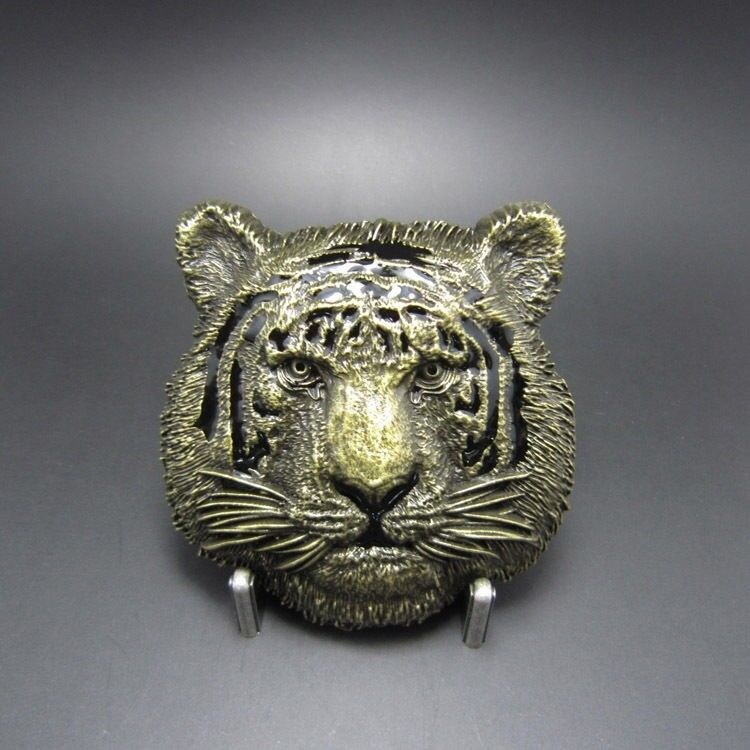 Antique Bronze Plated Tiger Metal Belt Buckle