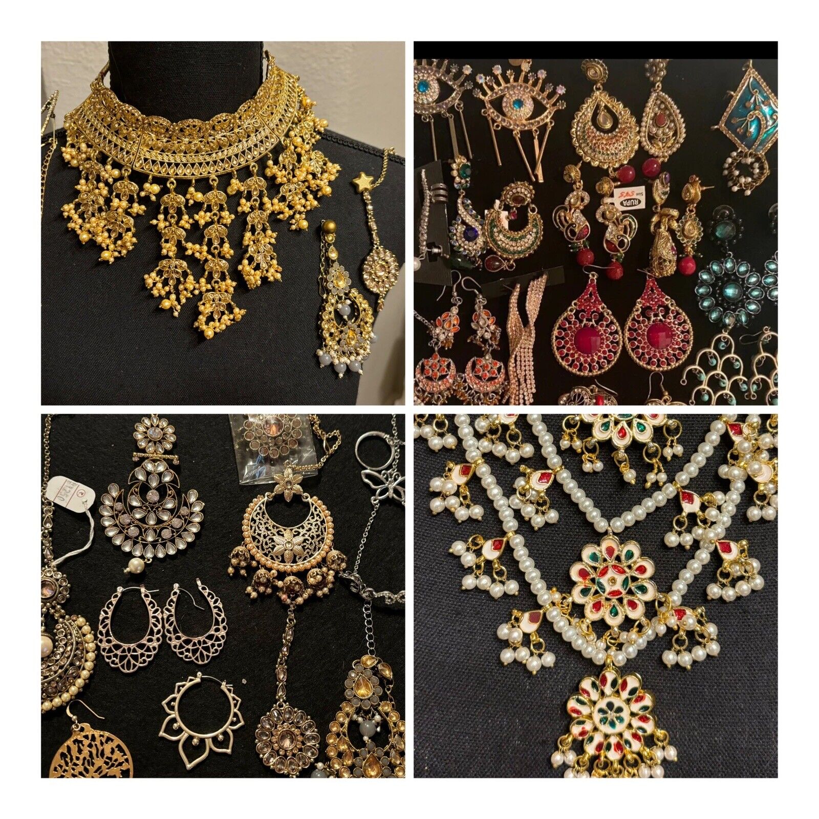VTG - Mod  35 Bollywood Style Earrings Bracelets , Necklaces