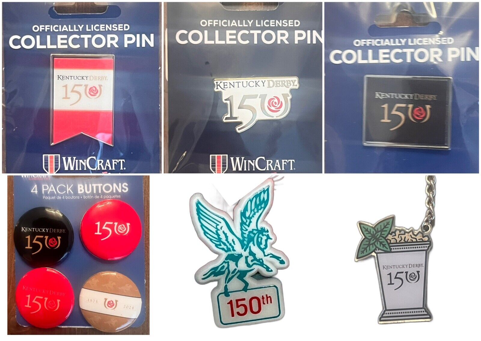 2024 Officially Licensed Kentucky Derby 150 Historic Logo, Lapel PINS RARE LOT