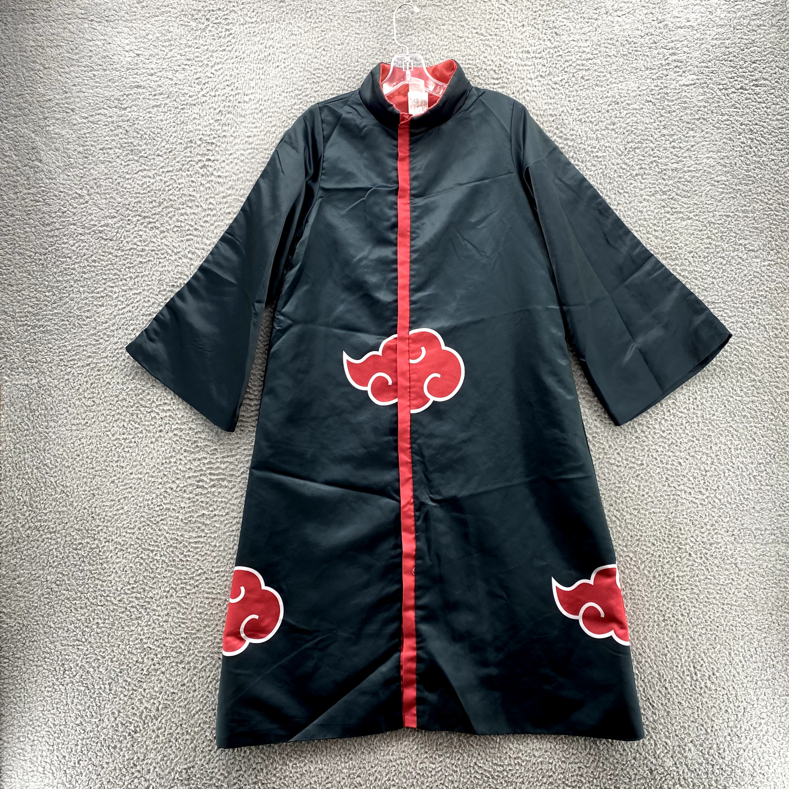 Naruto Shippuden Robe Sz L/XL Black Cloak Cosplay Anime Costume Coat Japan Men's