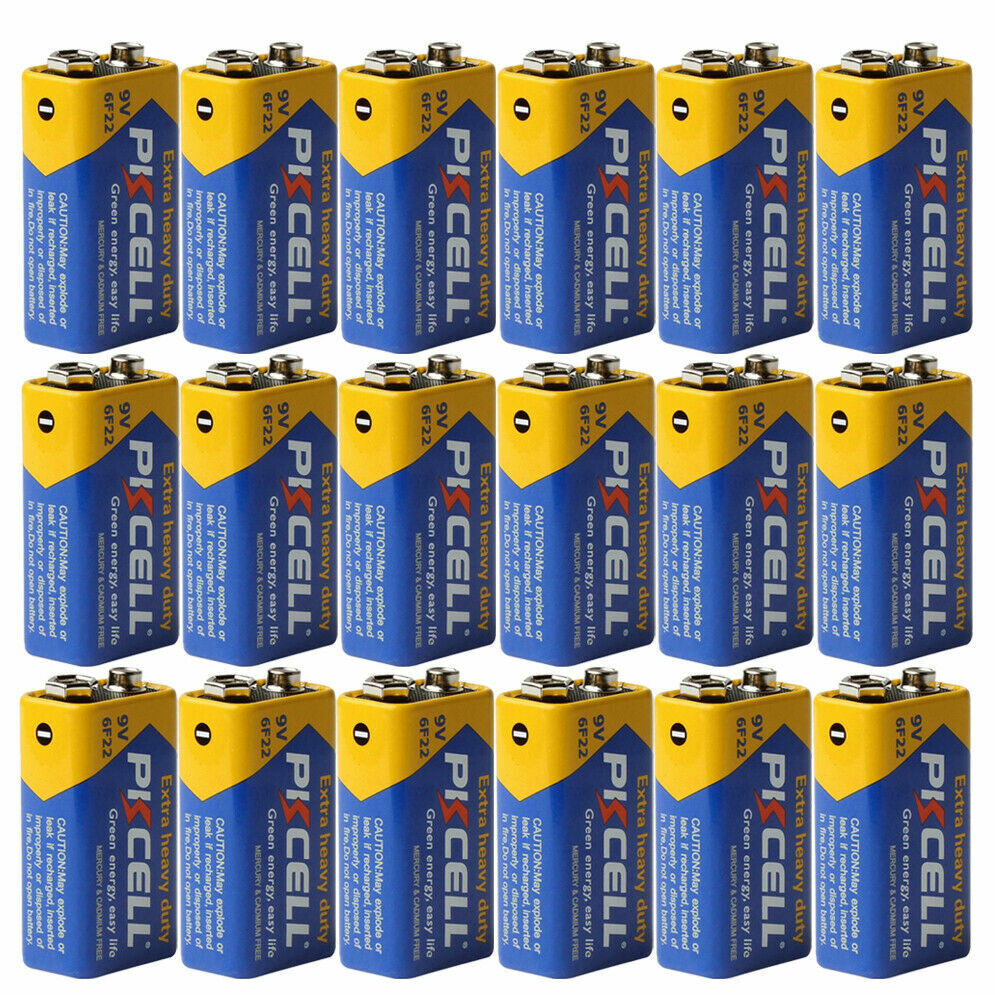 20PCS 9V 6F22 9 Volts Heavy Duty Zinc Carbon 0% Mercury Battery  US