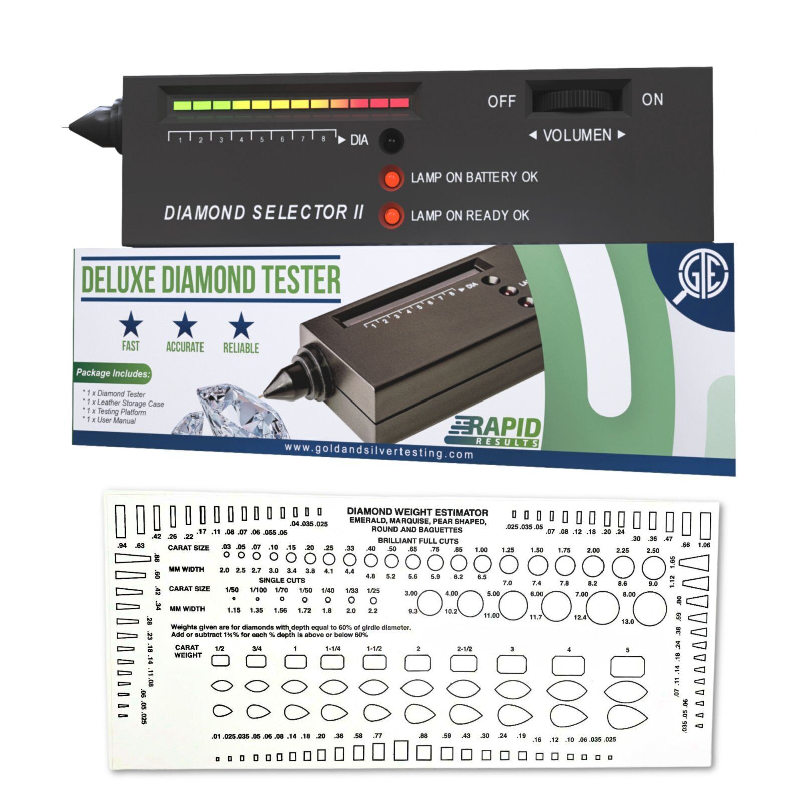 Gold Silver Diamond Tester Selector Gemstone Testing Kit Digital Electronic Tool