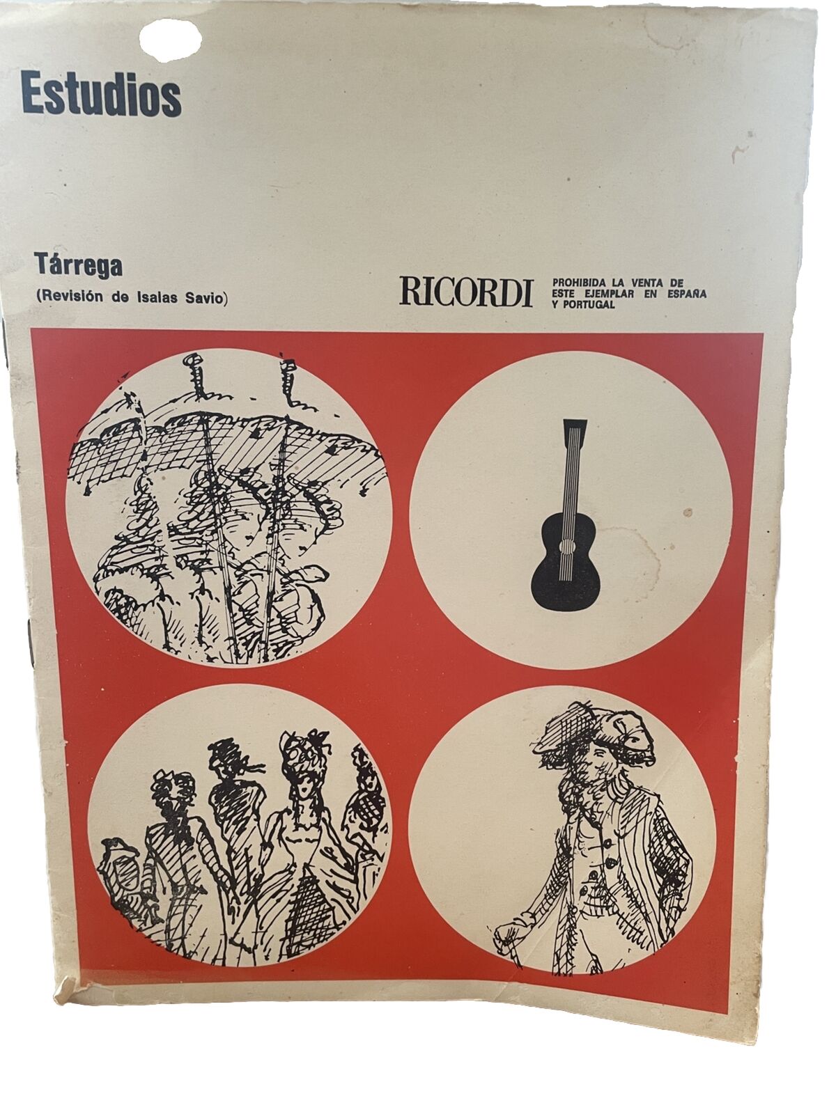 Tarrega Estudios Revisions bt Savio Ricordi 1960 vintage Clean Inside Pages