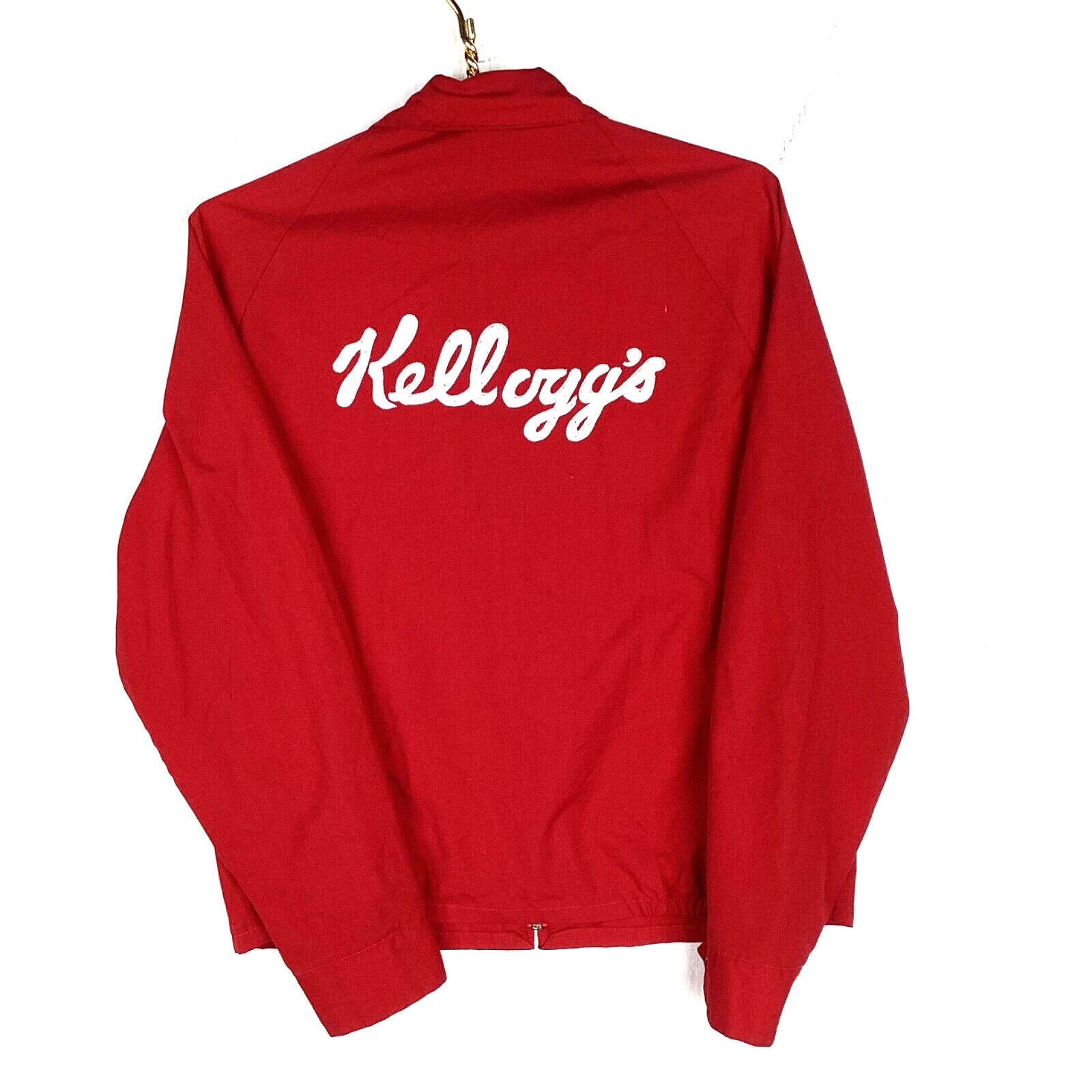 Vintage Kellog’s Jacket Medium Red Full Zip Chain Stitch Made Usa Harrington 80s