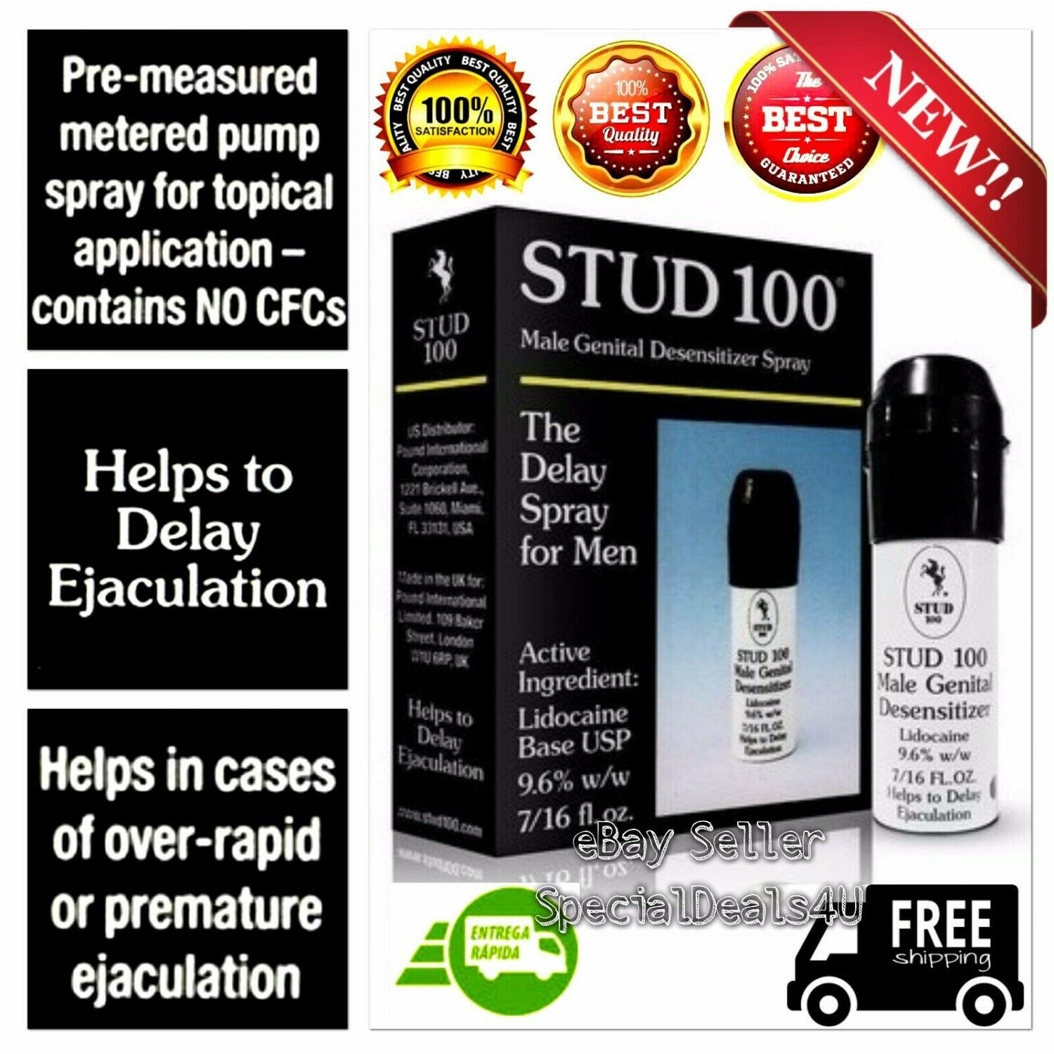 Male Genital Desensitizer Spray 7/16- Fl. Ounce Box (Pack of 2）