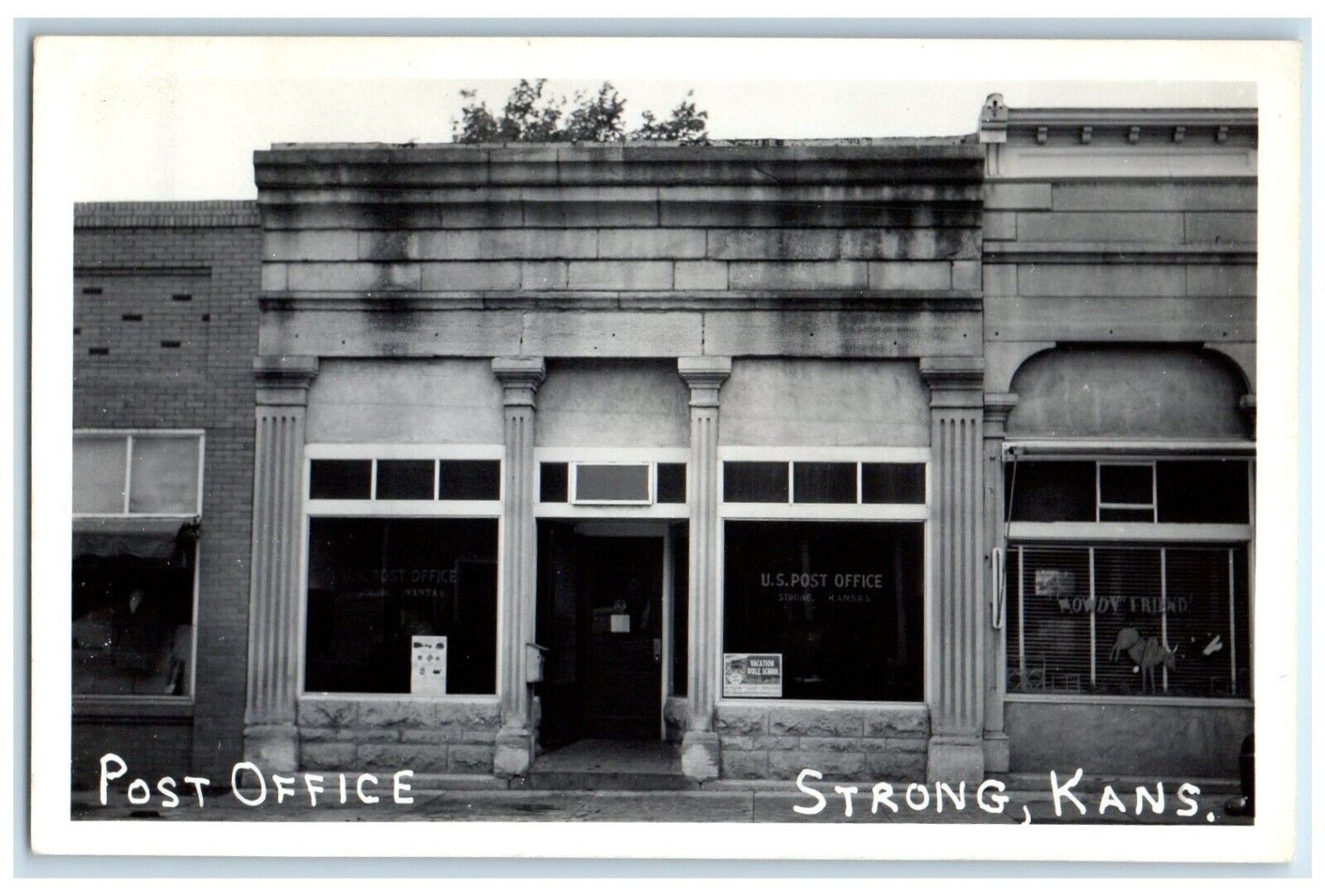 c1940\'s Post Office Building Strong Kansas KS RPPC Photo Vintage Postcard