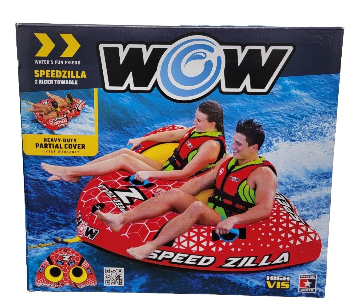 WOW-Watersports Speedzilla 1-2 Rider Person Towable Inflatable Water Tube Float