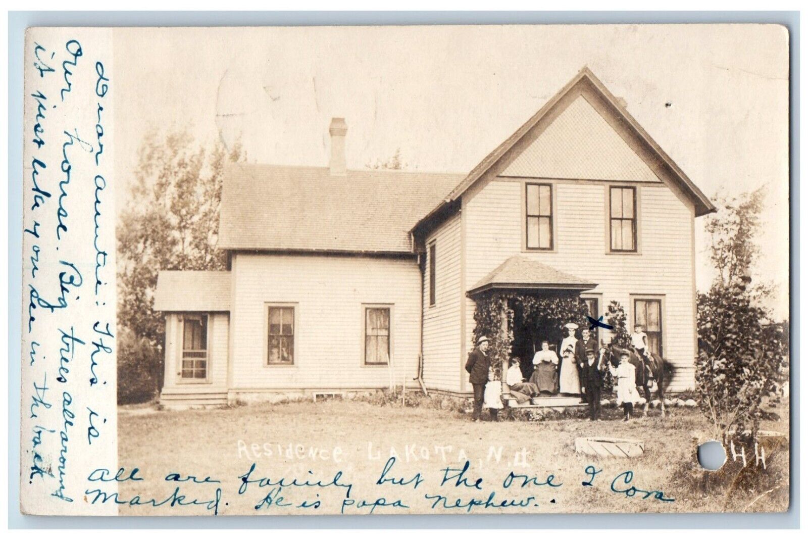 Lakota North Dakota ND Postcard RPPC Photo Residence House Scene 1907 Antique