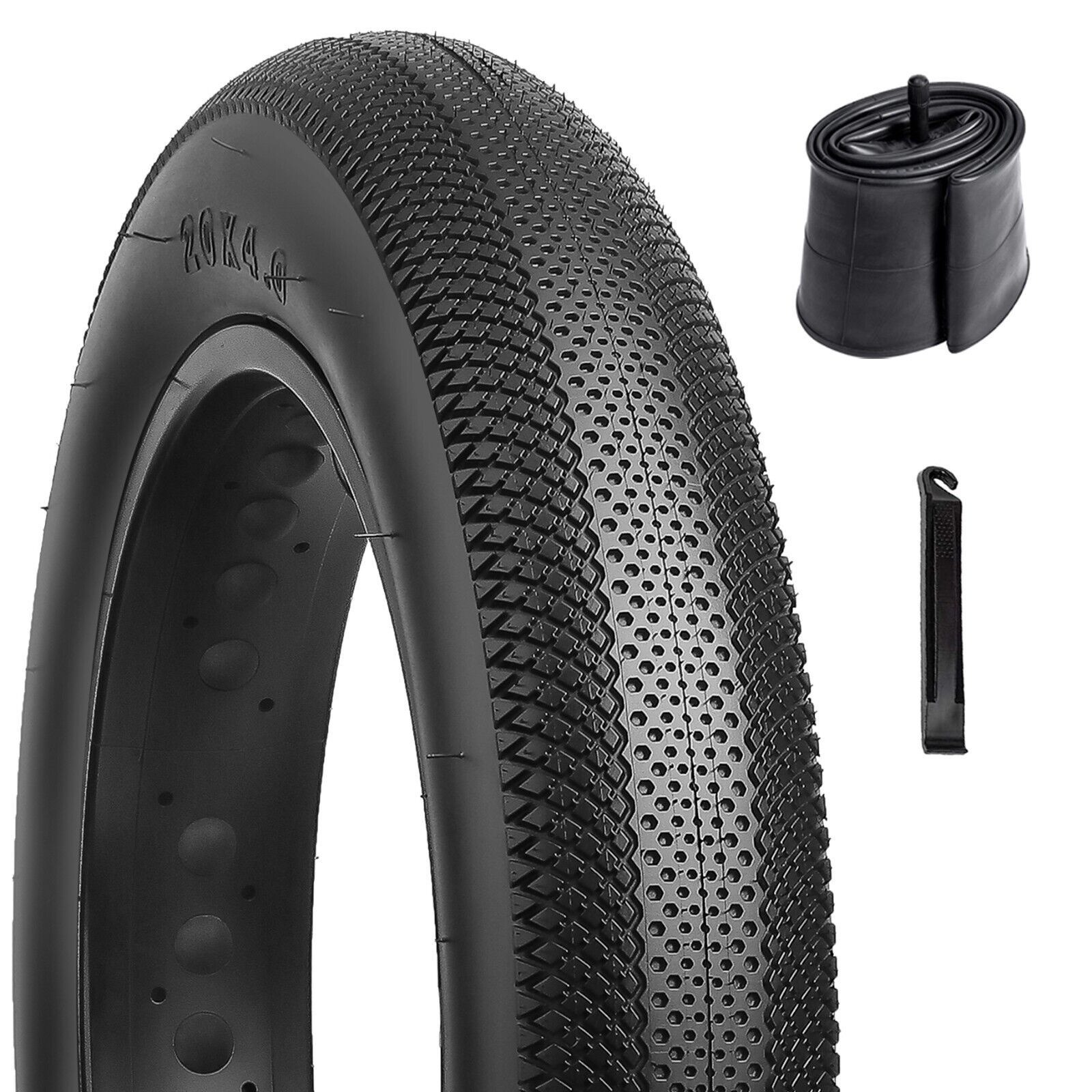 20x4.0 /26x4.0 Inch E-Bike Fat Tires Plus Bike Tubes Free Tire Levers  (Black)