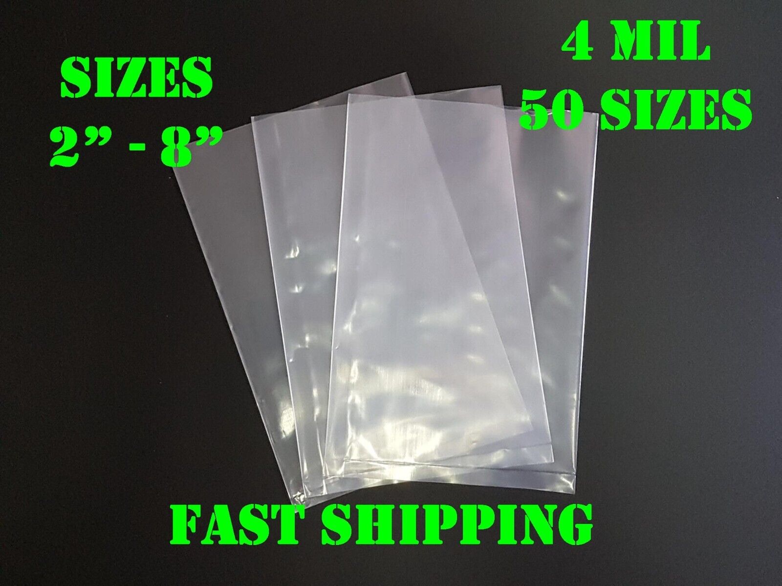 Multiple Sizes Clear Poly Bags 4Mil Flat Open Top Plastic Packaging Packing LDPE
