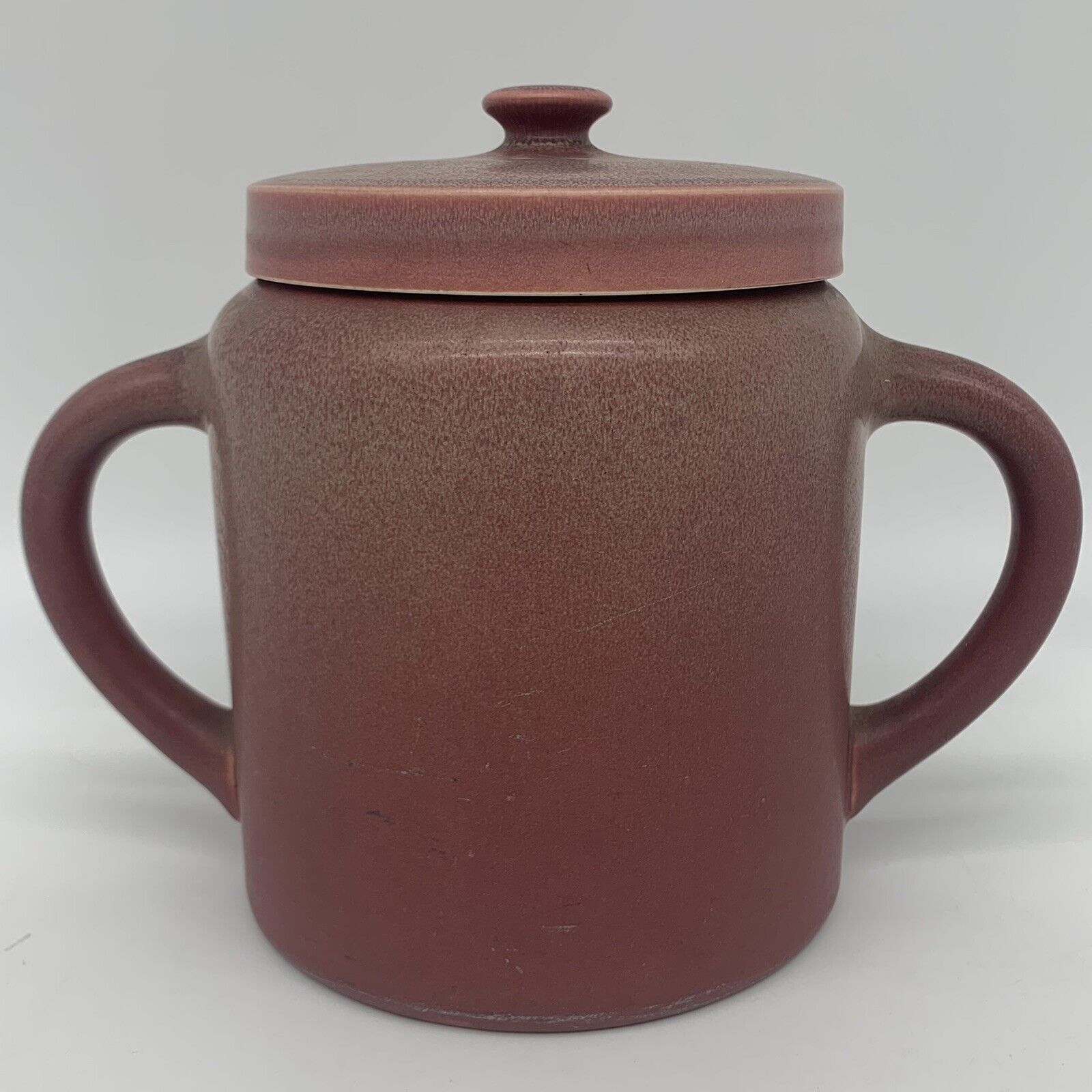 ATQ 1918 Rookwood Pottery Matte Pink Rose #634 Lidded Jar  7.5\