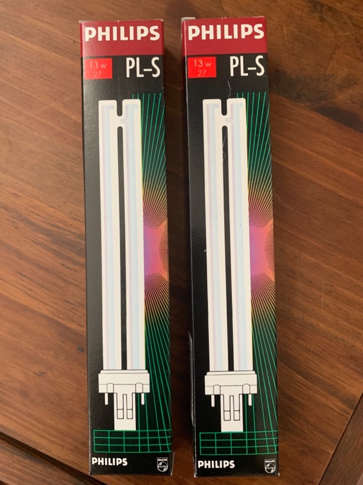 Philips 13W 2 Pin GX23 Warm White Single Twin Tube CFL Bulb, New, 2 Pack
