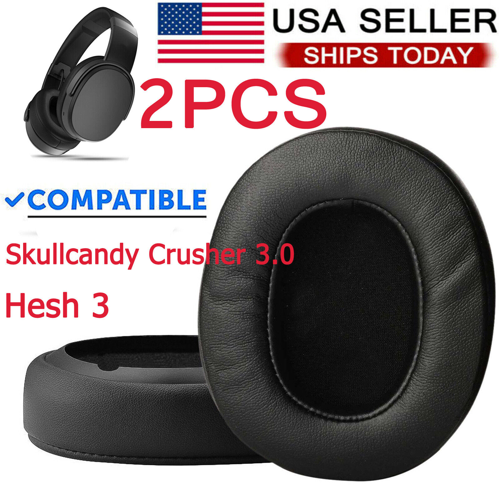 Replacement Ear Pads Cushions Covers For Skullcandy Crusher 3.0 Wireless Hesh 3