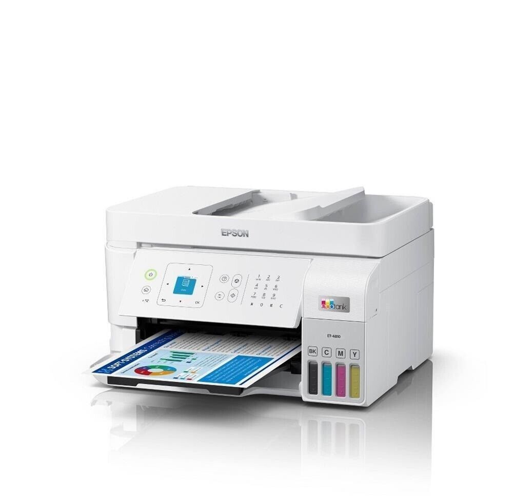 Epson EcoTank ET-4810 All-in-One Color Inkjet Printer Scanner Copier - White™