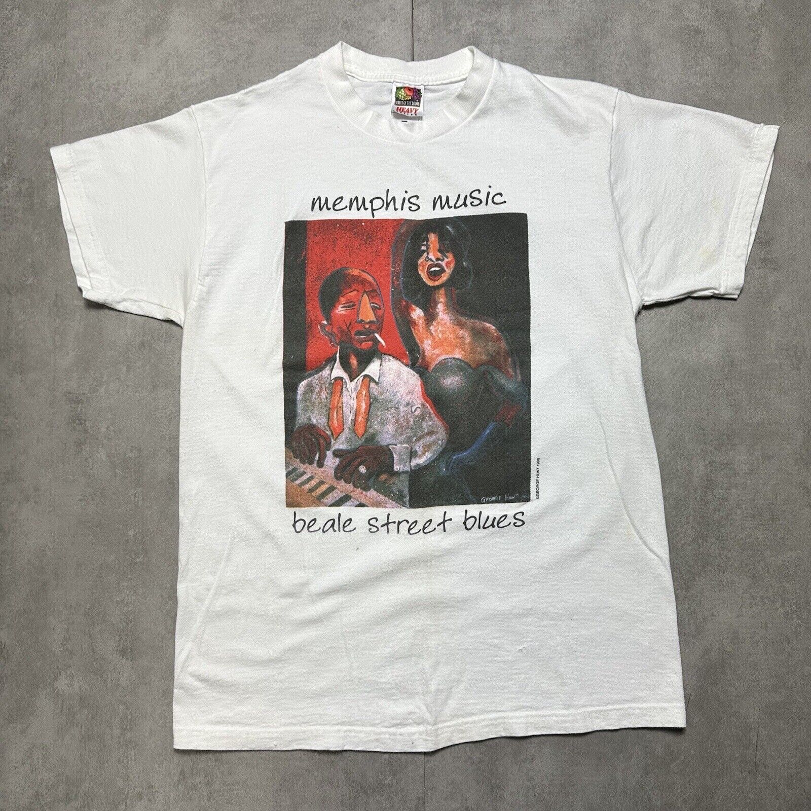 vintage FOL art t shirt mens medium george hunt memphis music 1996 abstract