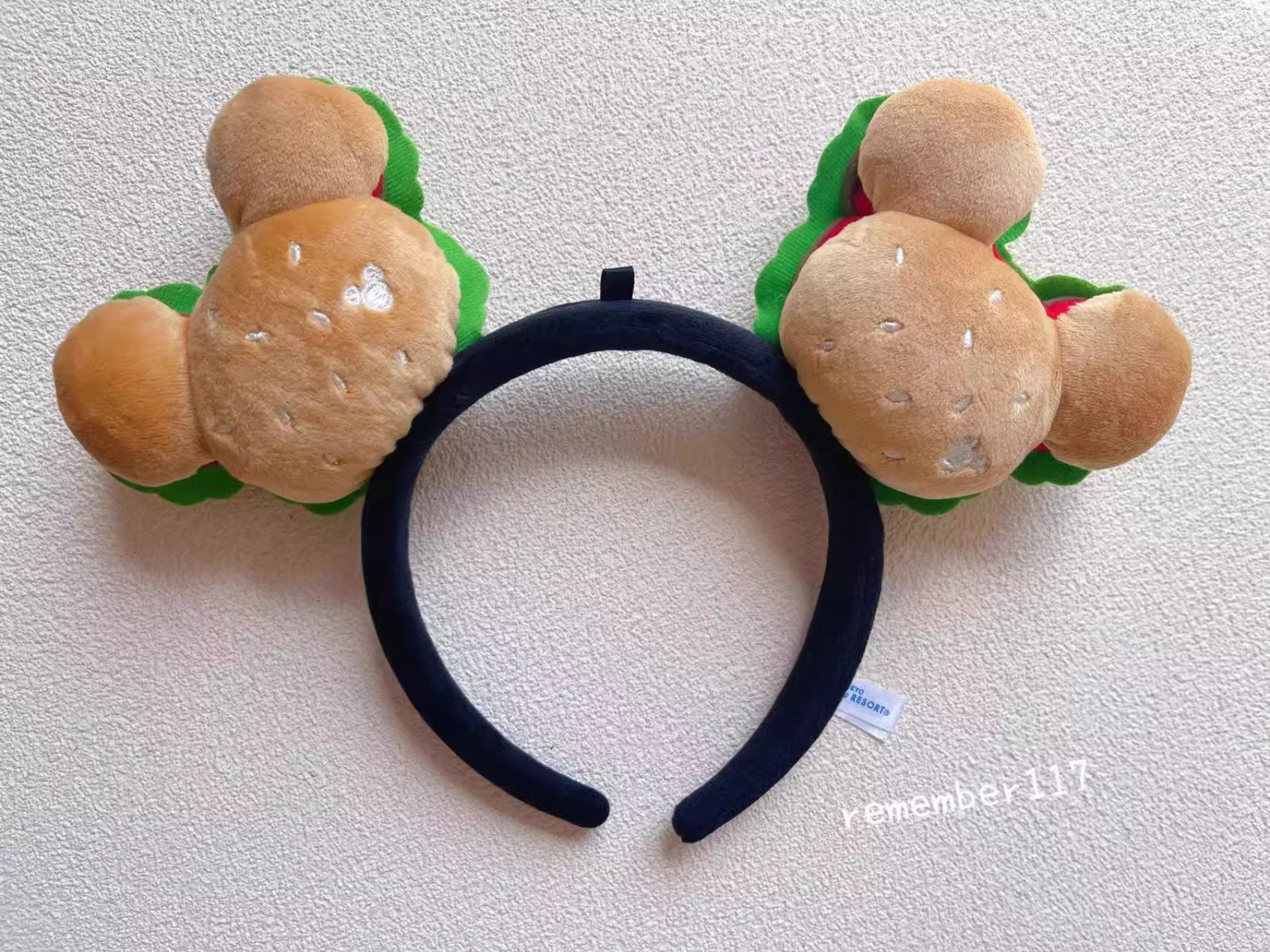 Disney Resort Hamburger Mickey Minnie Ears Headband