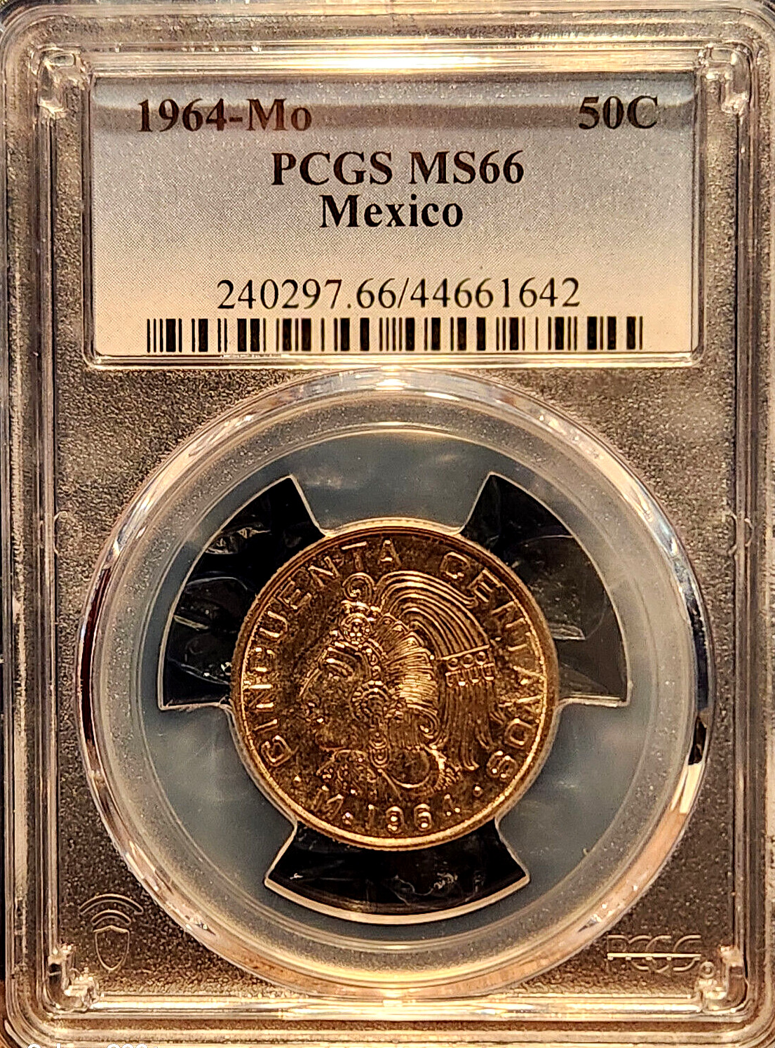 SPECIAL PRICED--1964-Mo PCGS MS66 MEXICO 50c COIN KM#451-by the CASE DISCOUNTS
